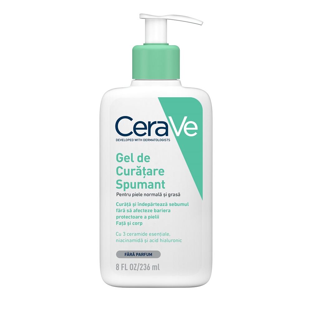 Gel de curatare spumant pentru piele normal si grasa, 236 ml, CeraVe