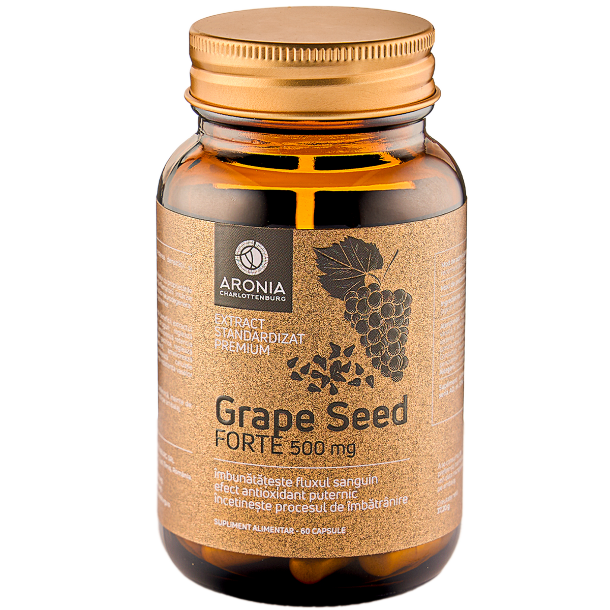 Premium Grape Seed Forte la 500 mg, 60 capsule, Aronia Charlottenburg