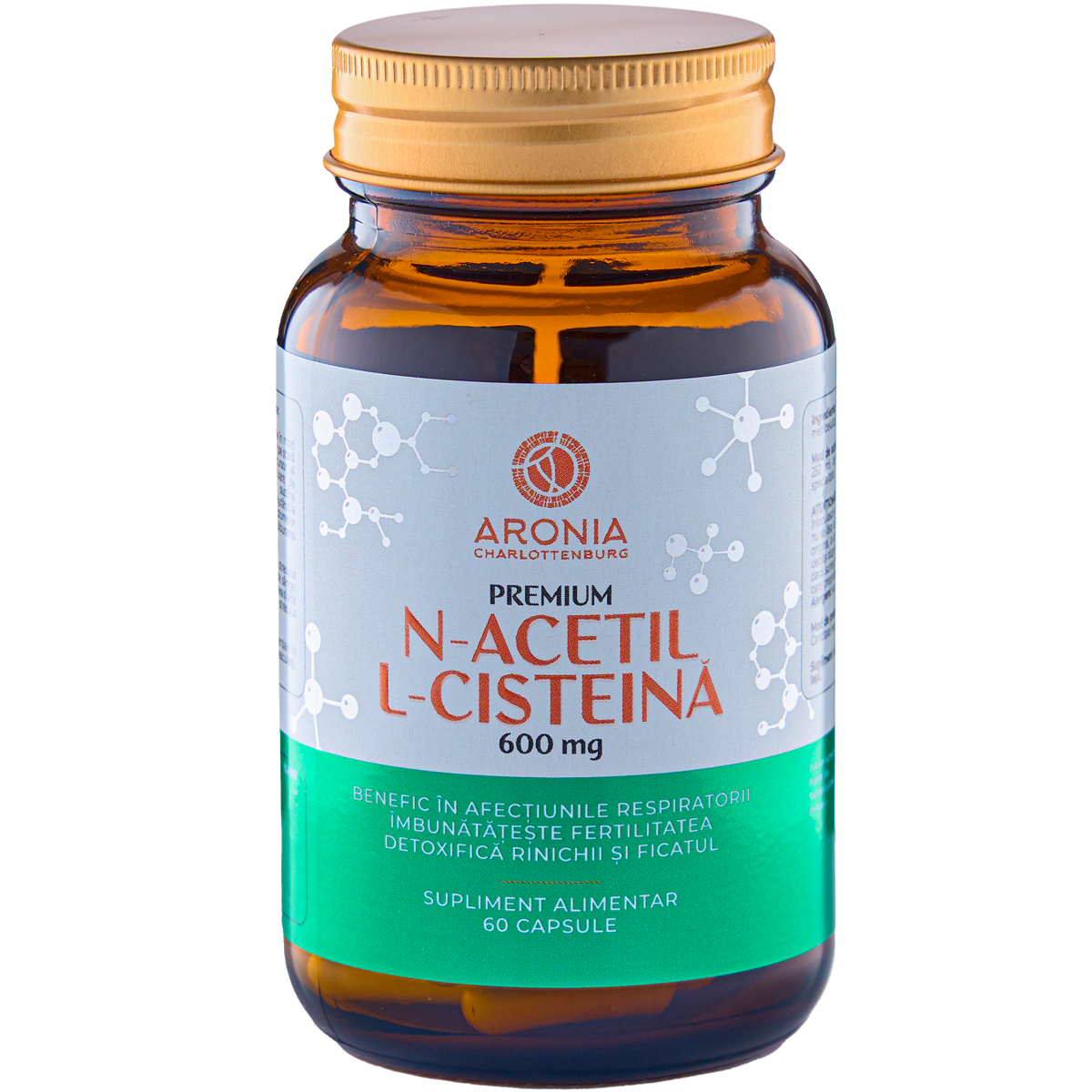 Premium N-Acetil L-Cisteina, 60 capsule, Aronia Charlottenburg