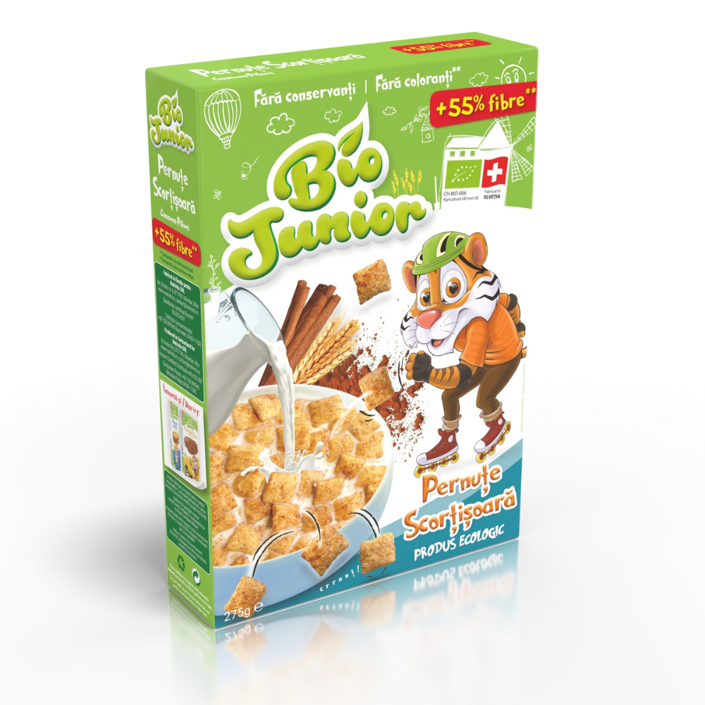 Cereale bio pernute cu scortisoara, 275 g, Bio Junior