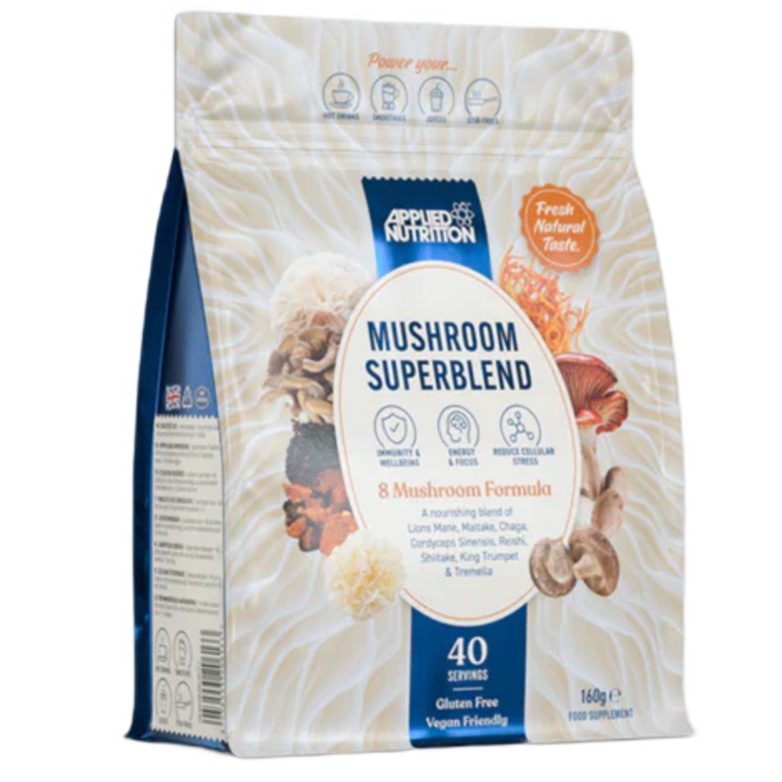 Pulbere din ciuperci Mushroom Super Blend Unflavoured, 160 g, Applied Nutrition