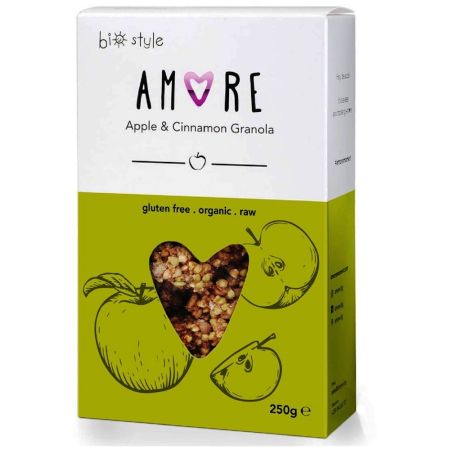 Granola Bio cu mar si scortisoara, 250 g, Amore