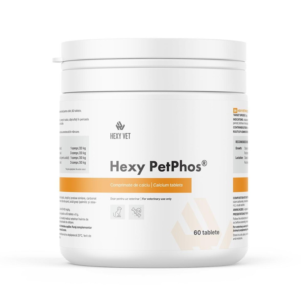 Supliment ntritiv pentru caini Hexypetphos, 60 tablete, Hexy Vet