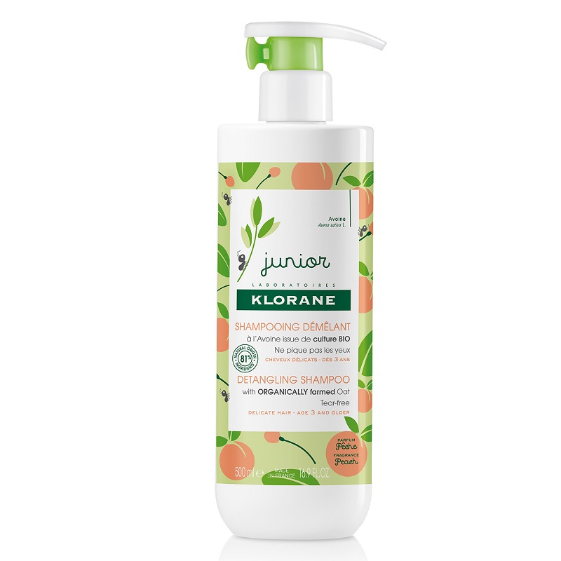 Sampon cu parfum de pirsica, 500 ml, Klorane Junior