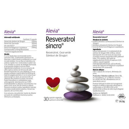 Resveratrol Sincro, 30 comprimate, Alevia 655898