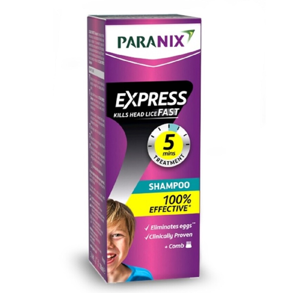 Sampon impotriva paduchior Paranix Express Rapid 200 ml + pieptene inclus, Omega Pharma