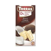 Ciocolata alba cu cocos, 75 g, Torras