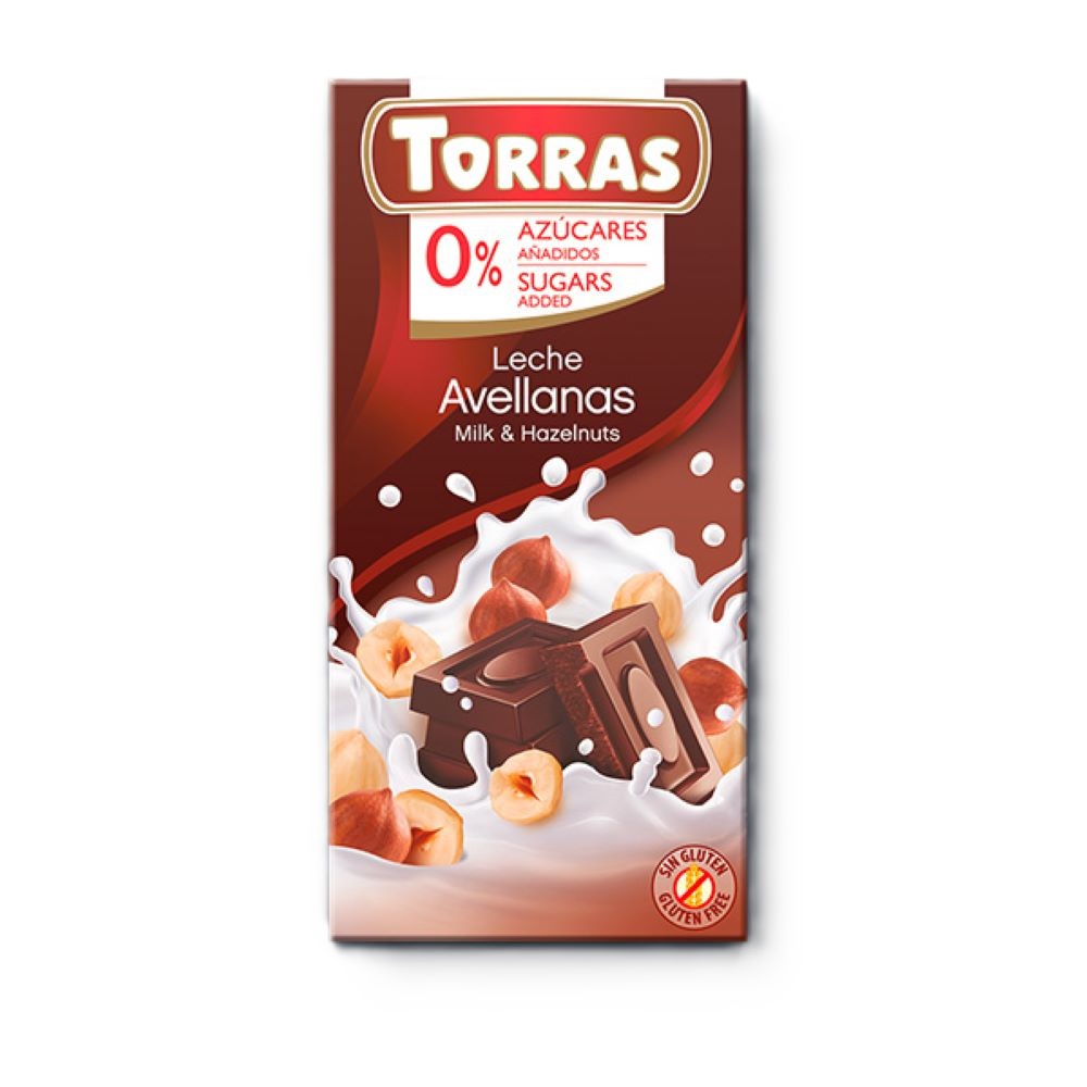 Ciocolata cu lapte si alune, 75 g, Torras