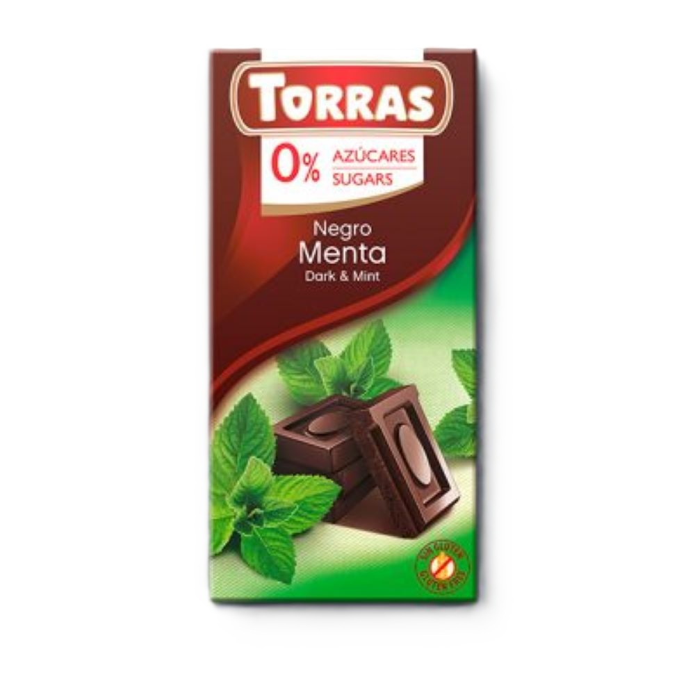 Ciocolata neagra cu menta, 75 g, Torras