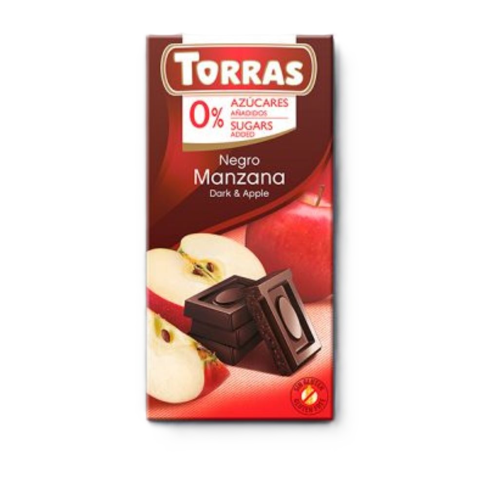 Ciocolata neagra cu mar, 75 g, Torras