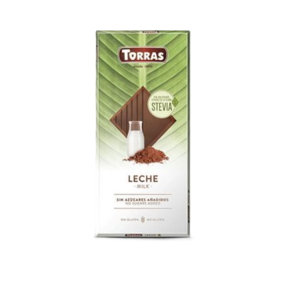 Ciocolata cu lapte si indulcitor din stevia, 100 g, Torras