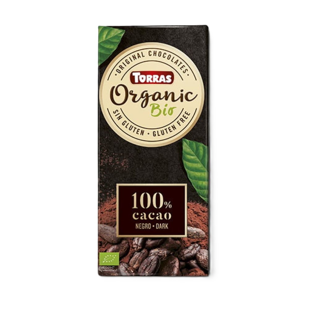 Ciocolata ecologica neagra cu 100% cacao, 100 g, Torras