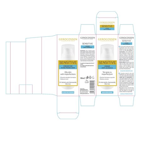Crema anti-acneica Sensitive, 50 ml, Gerocossen 723168