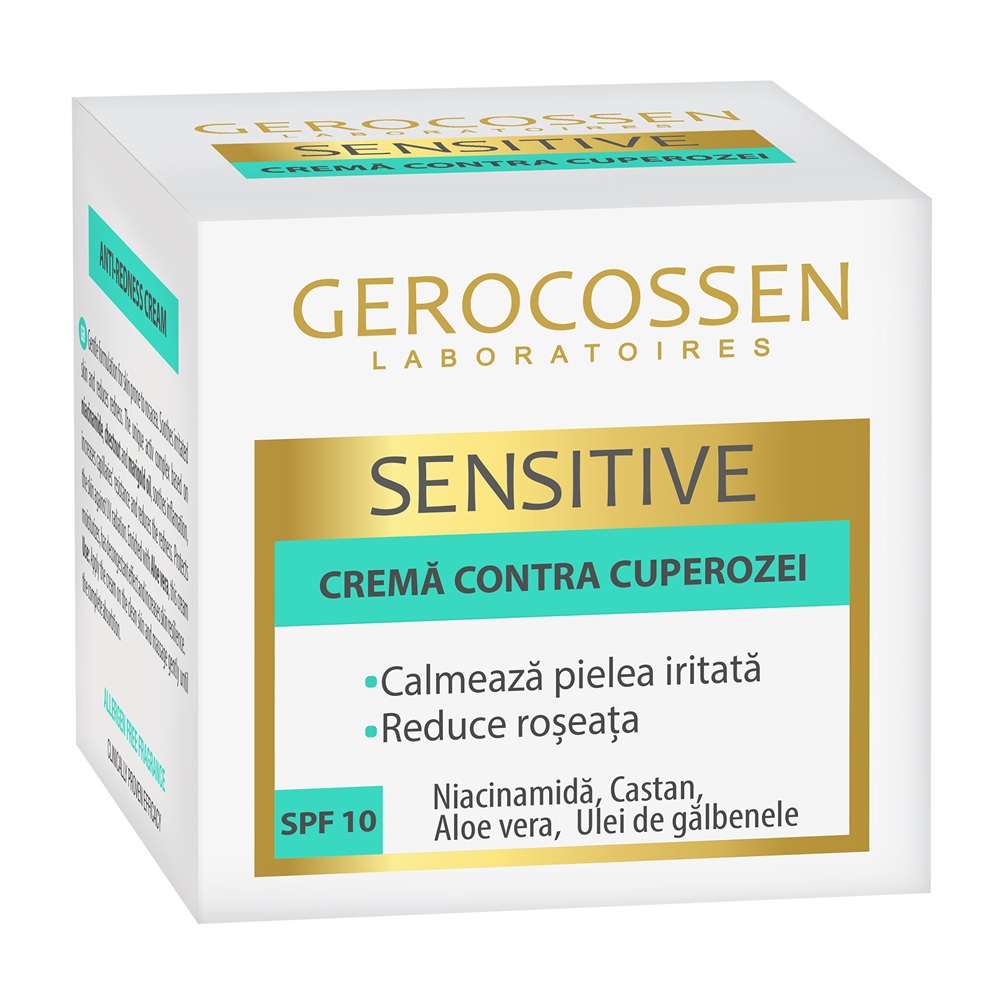 Crema contra cuperozei cu SPF 10 Sensitive, 50 ml, Gerocossen