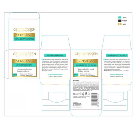 Crema contra cuperozei cu SPF 10 Sensitive, 50 ml, Gerocossen 723203
