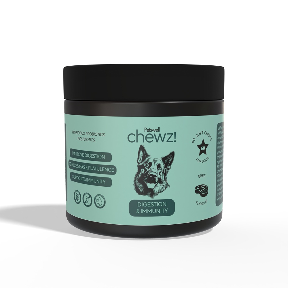 Supliment pentru caini Digestion & Immunity  Chewz, 60 comprimate masticabile, Petswell