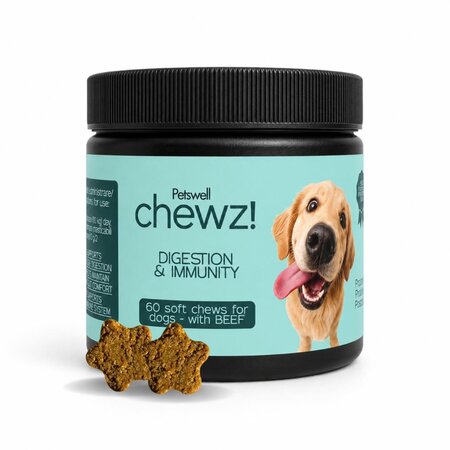 Supliment pentru caini Digestion & Immunity  Chewz, 60 comprimate masticabile, Petswell