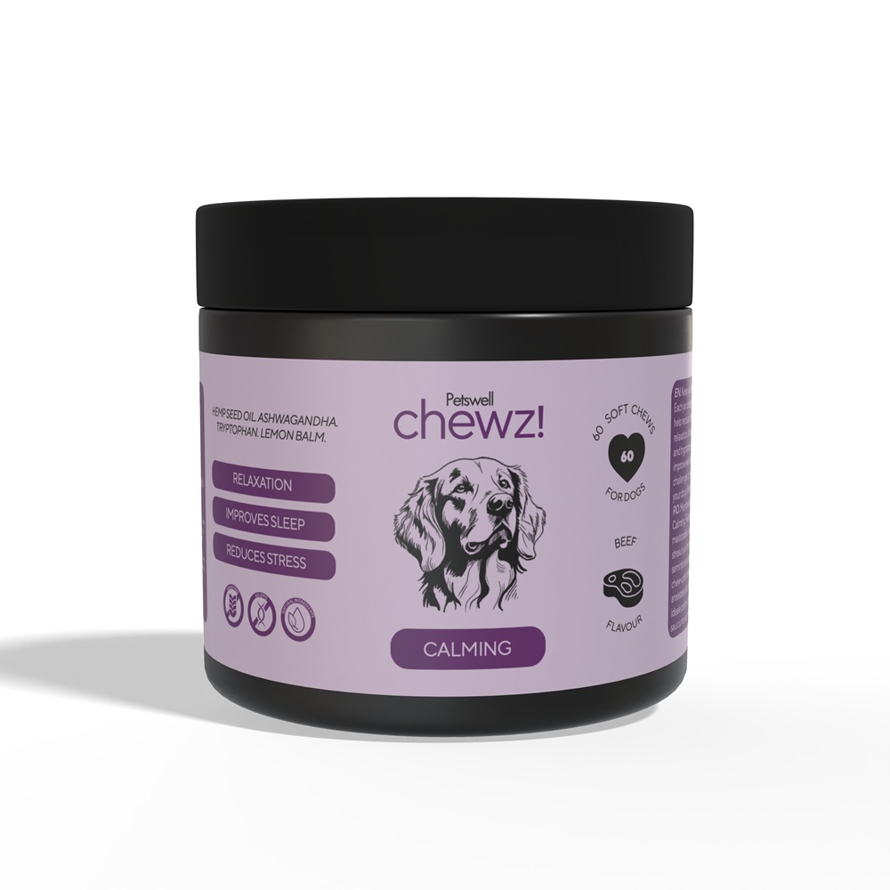 Supliment pentru caini Calming Chewz, 60 comprimate masticabile, Petswell