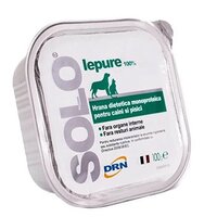 Hrana umeda dietetica monoproteica cu carne de iepure pentru caini si pisici, 100 g, Solo