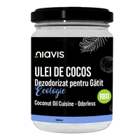 Ulei de Cocos dezodorizat pentru gatit (RBD) Ecologic, 500 ml, Niavis