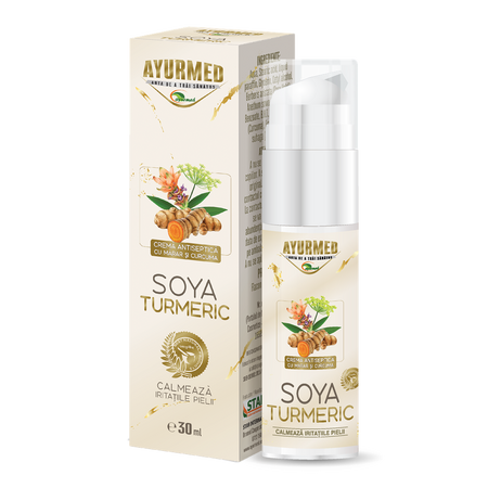 Crema antiseptica cu marar si curcuma Soya Turmeric, 30 ml, Ayurmed