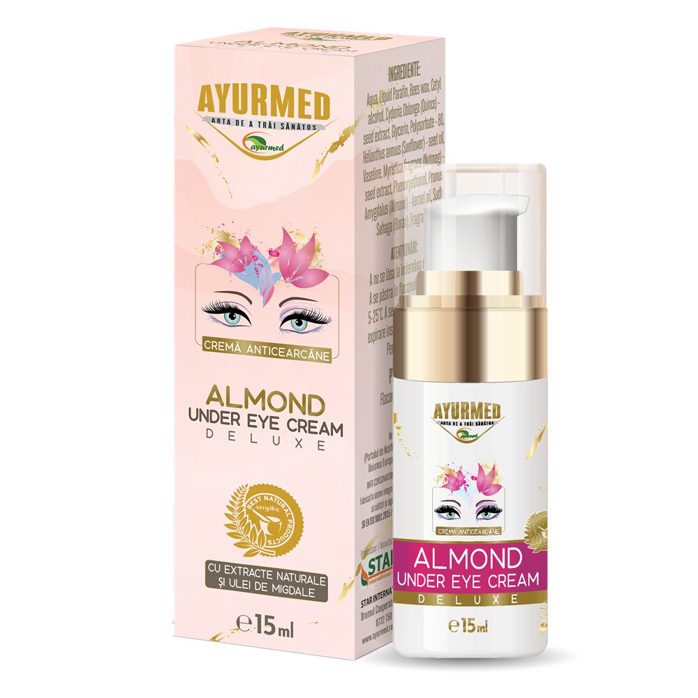 Crema anticearcane cu ulei de migdale, 15 ml, Ayurmed