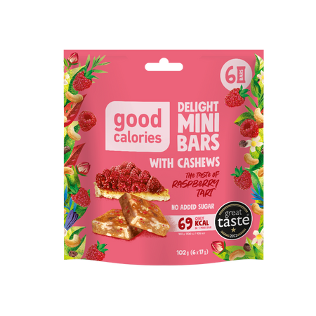 Mini batoane cu caju si zmeura, 102 g, Good Calories