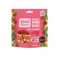 Mini batoane cu caju si zmeura, 102 g, Good Calories