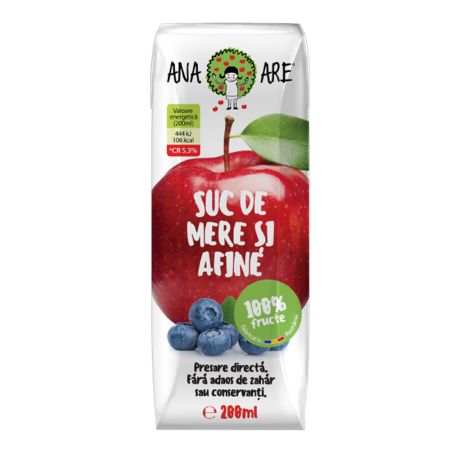 Suc de mere si afine, 200 ml, Ana Are