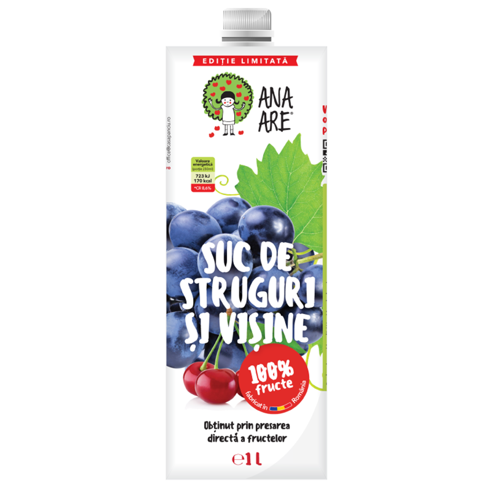 Suc de struguri si visine, 1000 ml, Ana Are