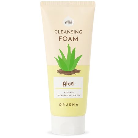 Spuma de curatare cu aloe, Smile Day Cleansing Foam Aloe, 180 ml, Orjena