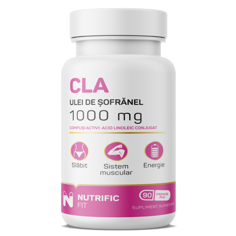 CLA Ulei de sofranel Fit, 1000 mg, 90 capsule moi, Nutrific