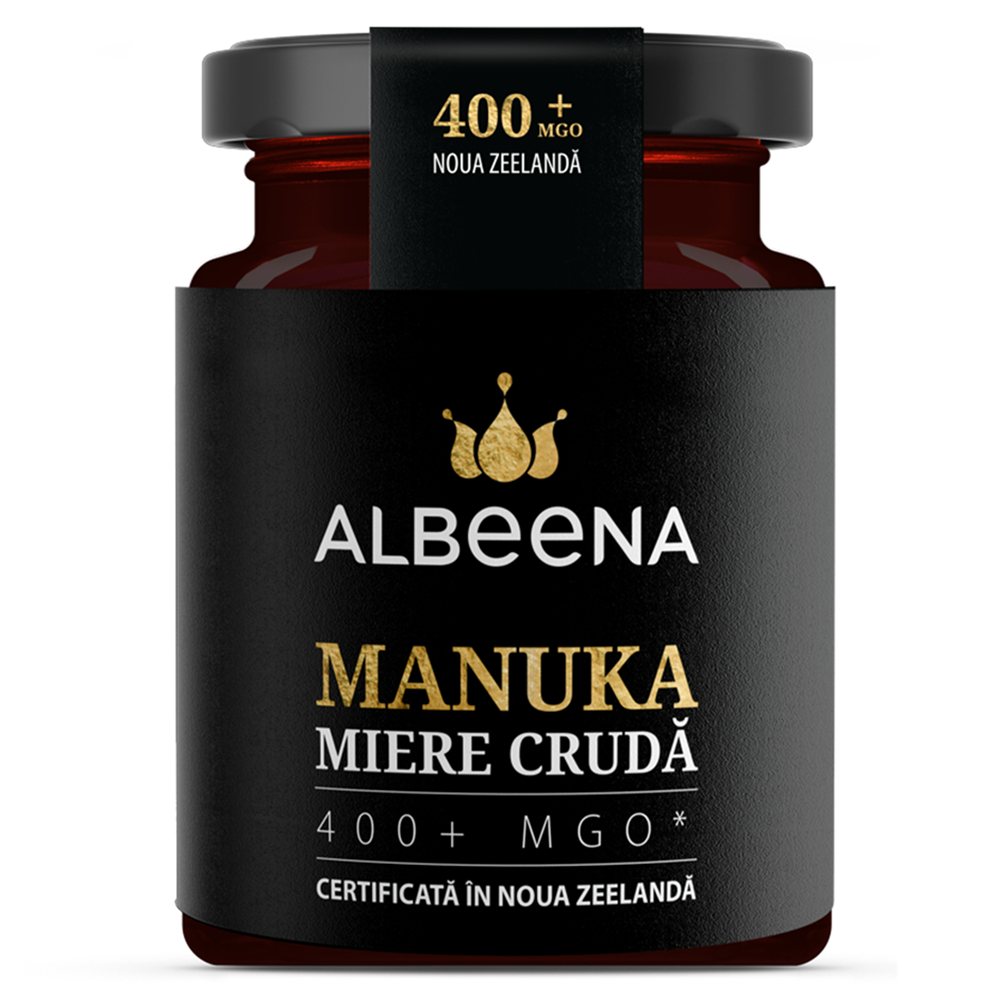 Miere de Manuka cruda, MGO 400+, 200 g, Albeena