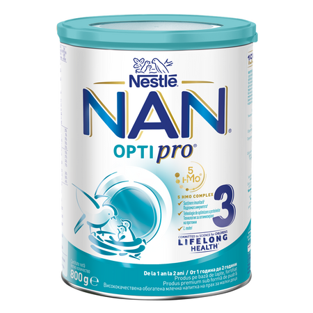 Lapte praf Nan 3 OptiPro, 12 luni+, 800 g, Nestle 722612