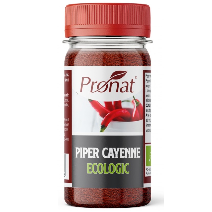 Piper rosu cayenne bio, 45 g, Pronat