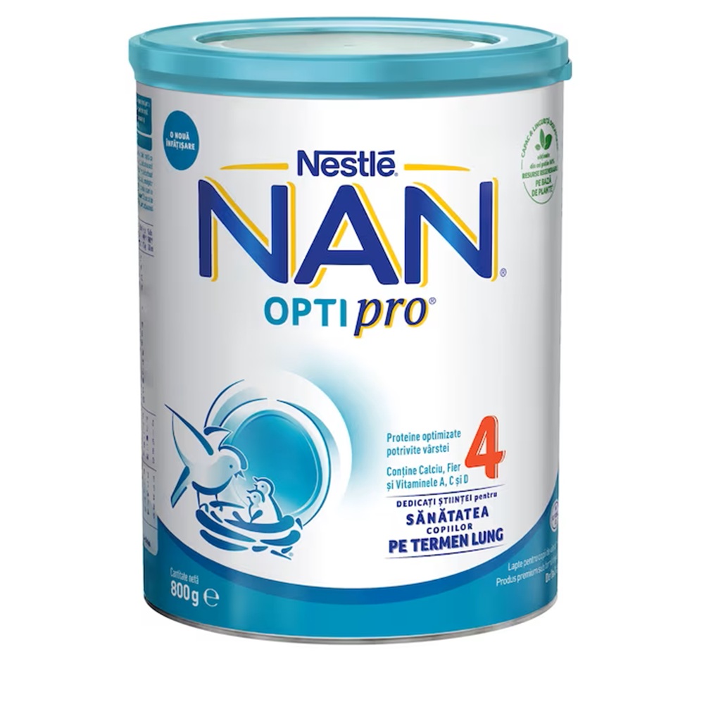 Lapte praf Nan 4 Optipro, 2 ani+, 800 g, Nestle