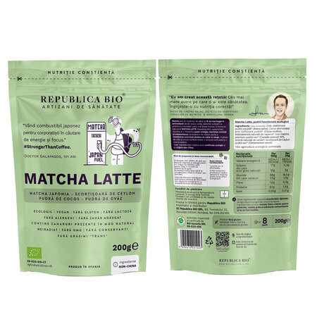 Pulbere eco Matcha Latte, 200 g, Republica Bio 701950