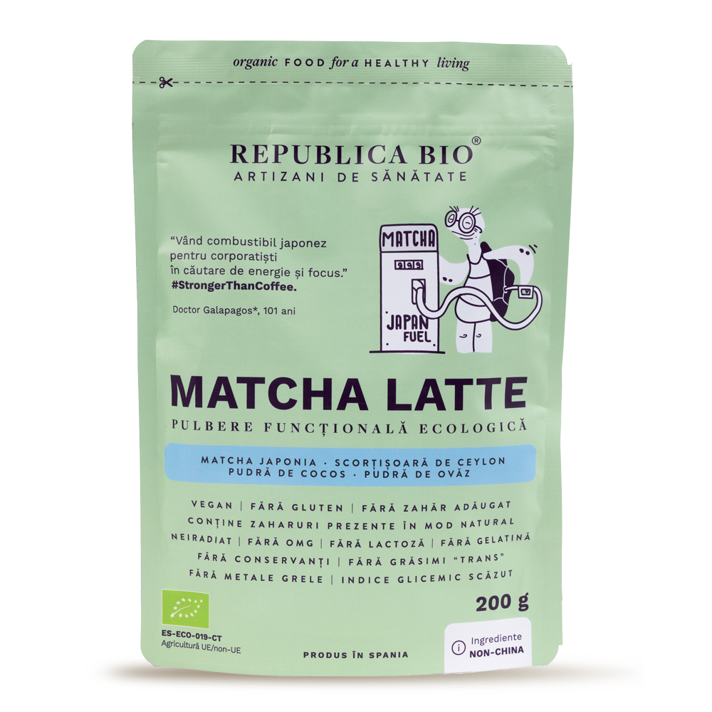 Pulbere eco Matcha Latte, 200 g, Republica Bio