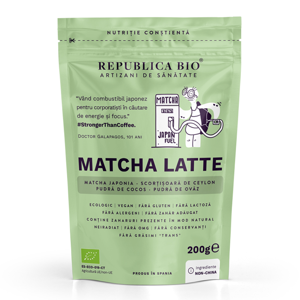 Pulbere eco Matcha Latte, 200 g, Republica Bio