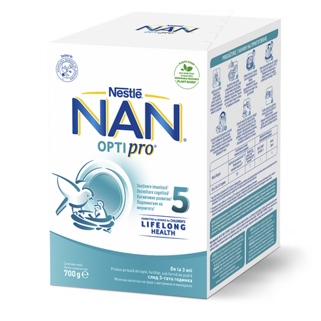 Lapte praf Nan 5 Optipro, 3 ani+, 700 g, Nestle