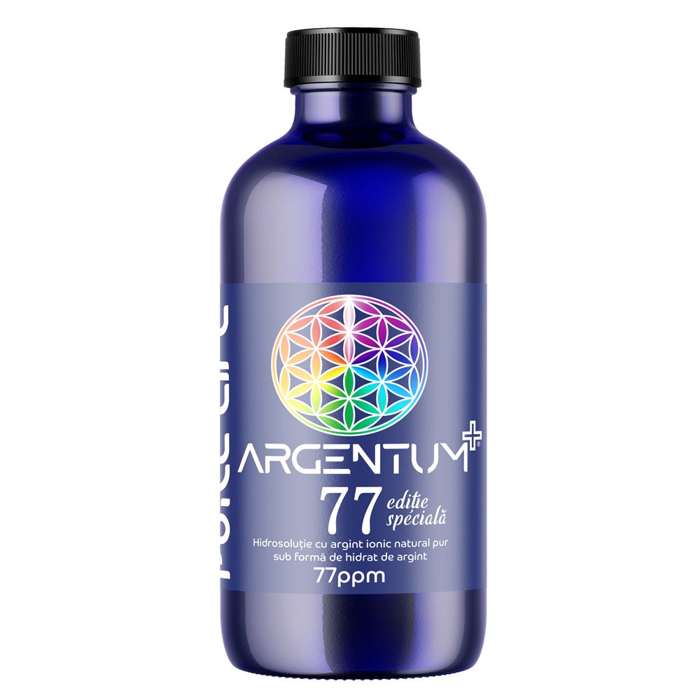 Hidrosolutie cu argint ionic Argentum+ 77PPM, 240 ml, Pure Life