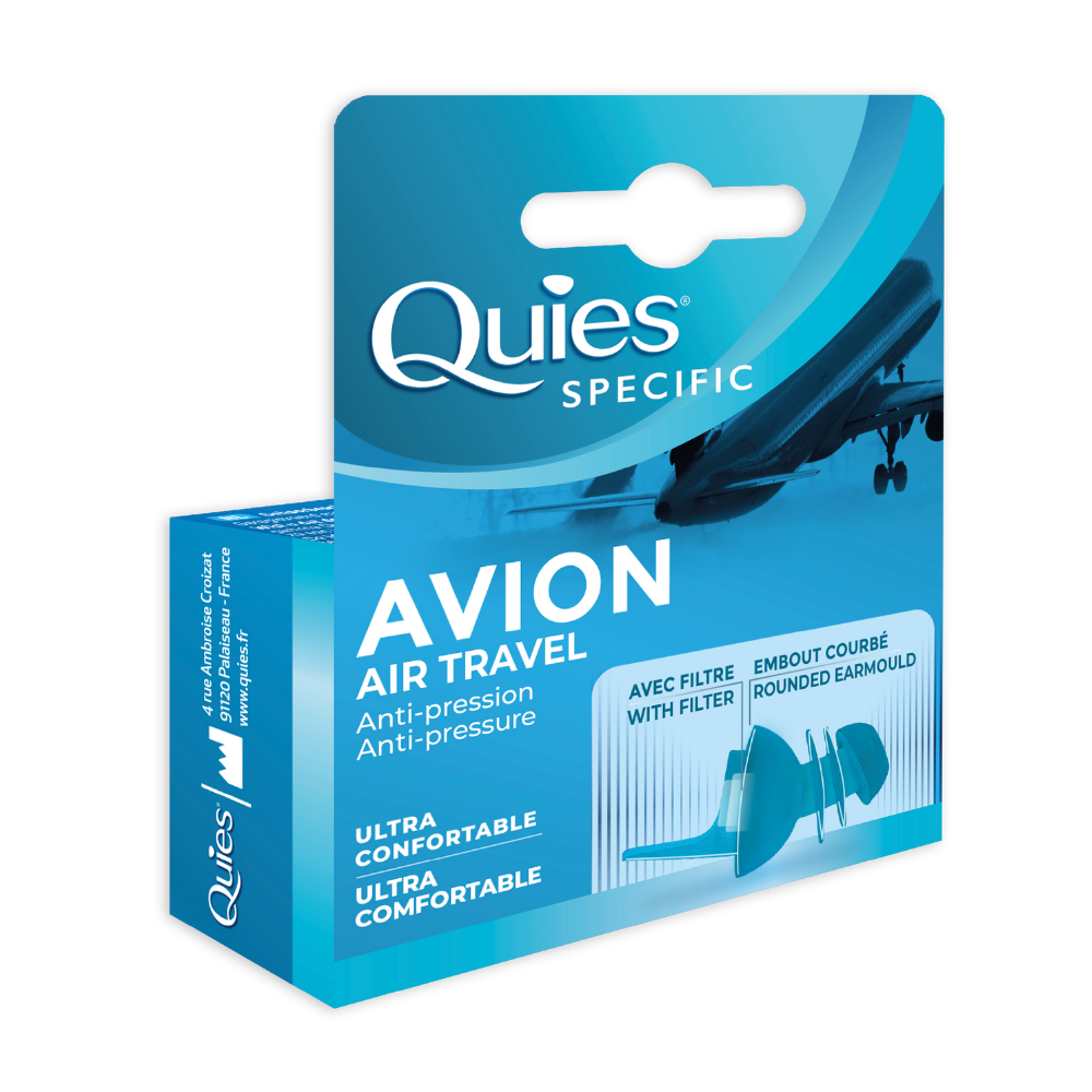 Dopuri din silicon pentru protectie auditiva in avion, 1 pereche, Quies