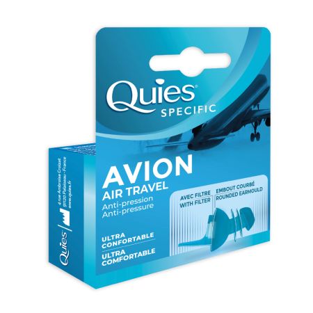 Dopuri din silicon pentru protectie auditiva in avion, 1 pereche, Quies