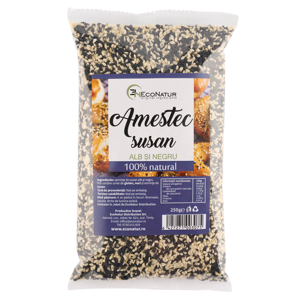 Amestec susan alb si negru, 250 g, Econatur