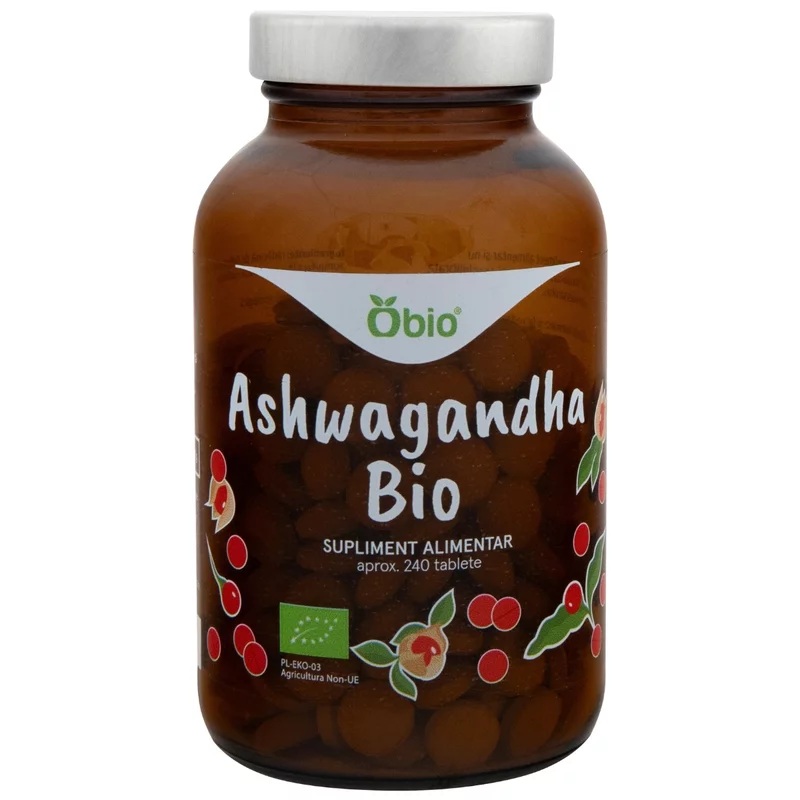 Ashwagandha bio, 240 tablete, Obio