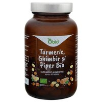 Turmeric, ghimbir si piper bio, 60 tablete, Obio