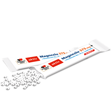 Magneziu 375 mg + Vitaminele B6 + B12 + Acid folic, Direct, 20 plicuri, Doppelherz 632465