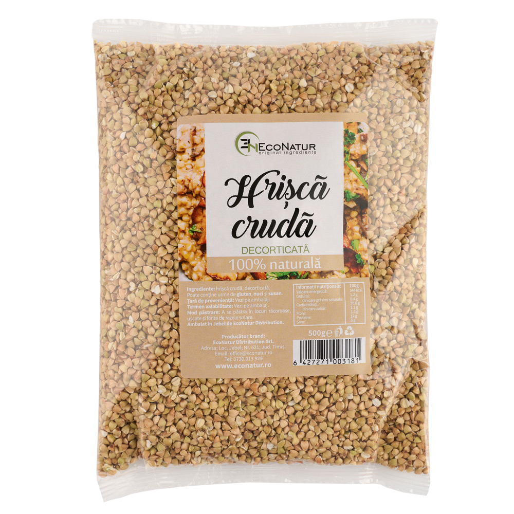 Hrisca cruda decorticata, 500 g, Econatur