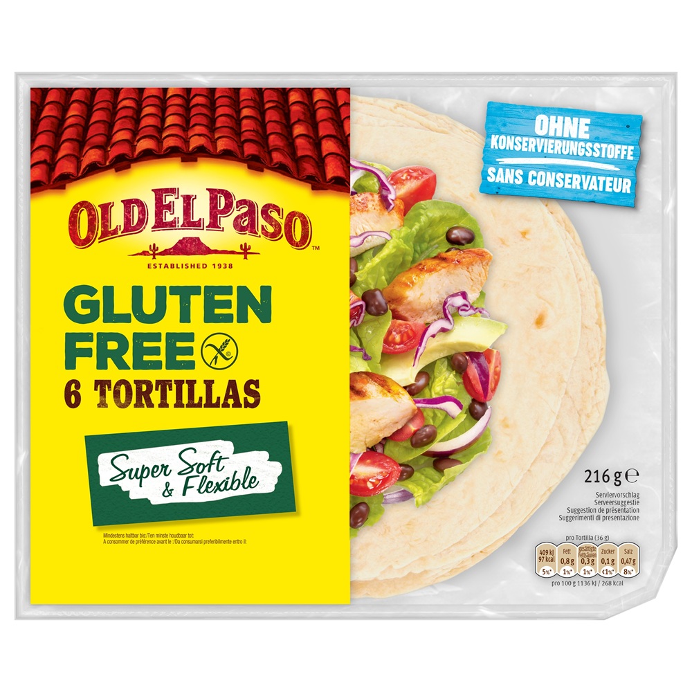 Tortillas fara gluten, 216 g, Old El Paso