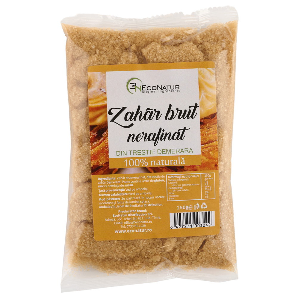 Zahar brut nerafinat, 250 g, Econatur